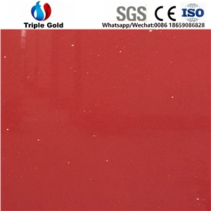 Artificial Man-Made Crystal Red Marble Tiles Slabs