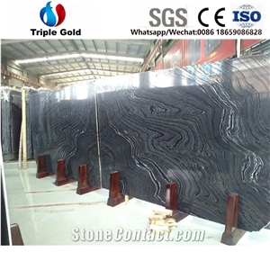 China Black Wooden Wood Vein Marble Tiles Slabs