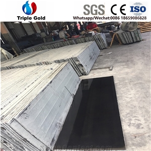 Dyed Colour Absolute Black Granite Tiles Slabs