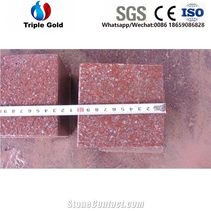 G666 Porphyry Red Flooring Granite Paving Cube