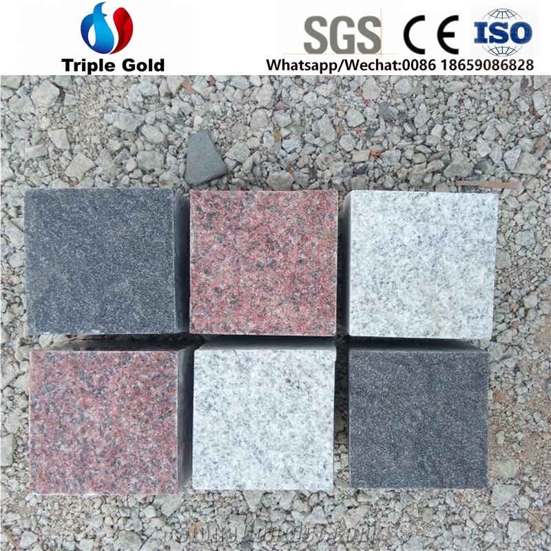 G666 Porphyry Red Flooring Granite Paving Cube