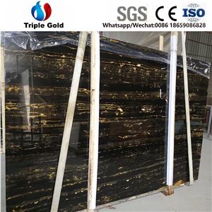 Portopo Afghan Black and Gold Marble Slabs Tiles