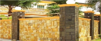 Yellow Sandstone Wall Cladding, Split Walling Tile
