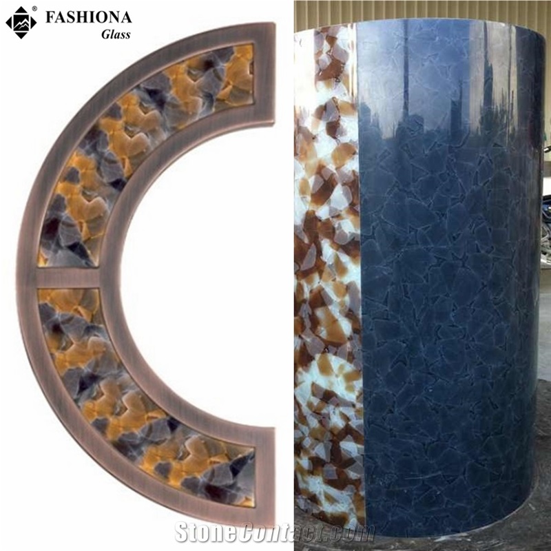 Semi-Transparent Laminated Glass Handicraft/Column