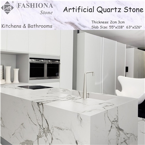 White Calacatta Quartz,Kitchen Countertops,Etc.
