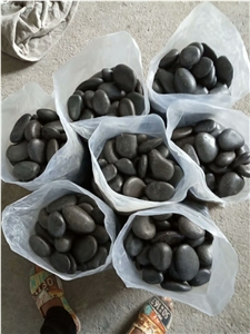 Black Natural Stone Pebbles for Garden Decoration