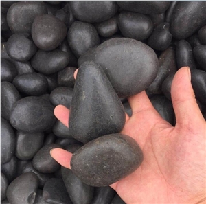 Black Polished Natural Pebble ,Garden Stone