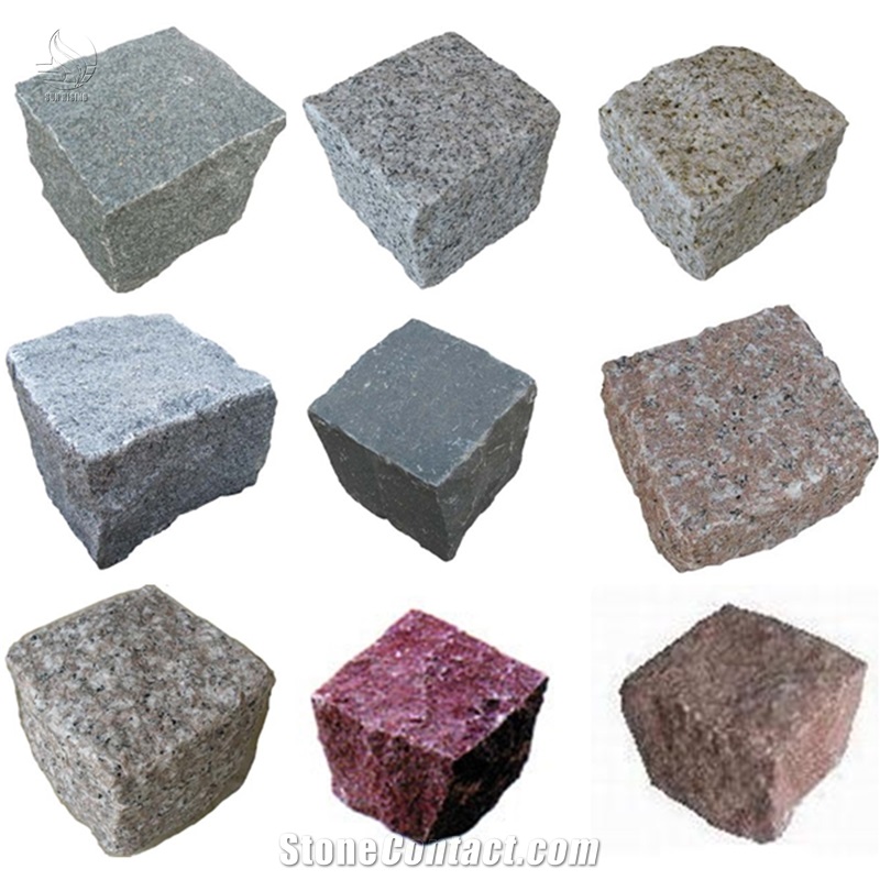 Natural Granite Cobble Stone Cube Stone Paving