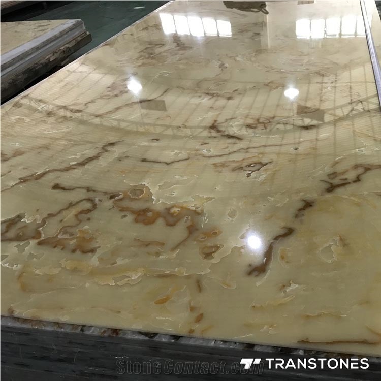 Alabaster Slab Interior Stone Wall for Bar Counter