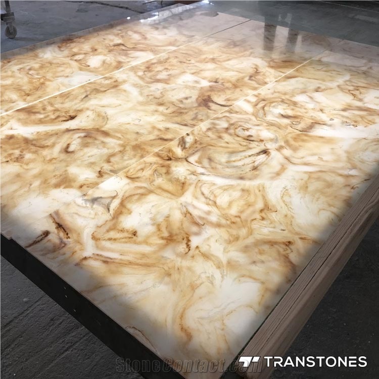 Transparent Faux Alabaster Onyx Slab for Table Top