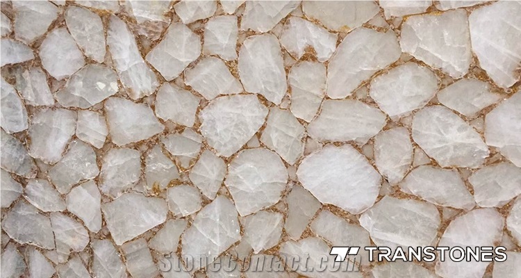 Transparent Wall Panel Natural Gemstone Agate Slab