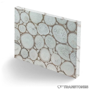Transparent Wall Panel Natural Gemstone Agate Slab