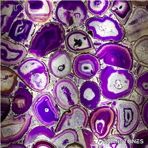Transtones Purple Onyx Agate Slab for Bar Counter