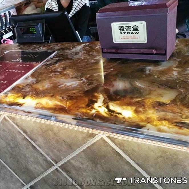 Wholesale Solid Surface Artificial Onyx Table Top