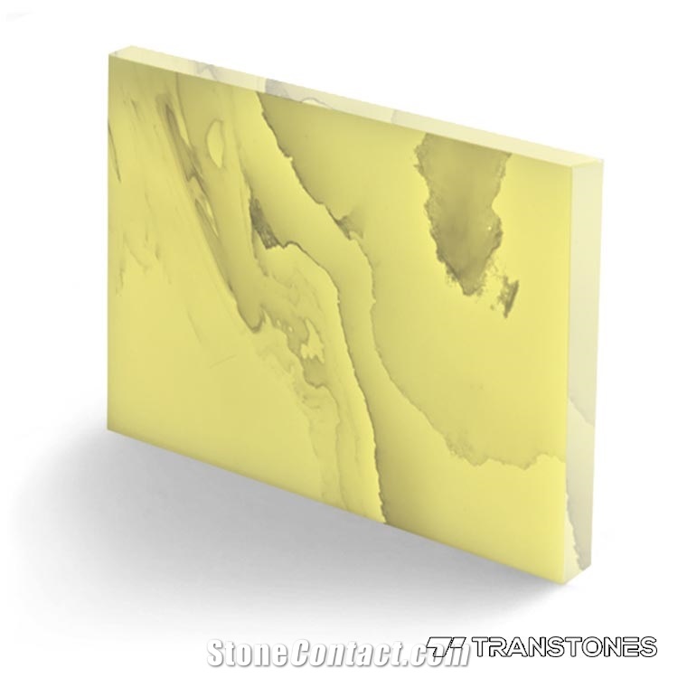 Yellow Translucent Backlit Faux Stone Slab