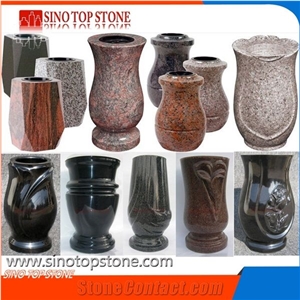 Granite Cemetery Memorial Vases