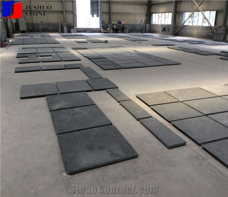 Good Prices Leathered Angola Black Granite Tiles