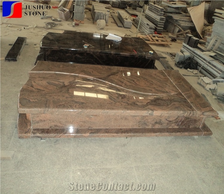 Polished Natural Stone Quarry Red Tombstone Design