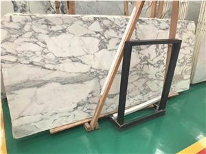 Arabescato White Marble Floor Tile Shower