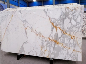 Bookmatch Calacatta Gold Bathroom Marble Counters