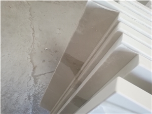 Calacatta White Quartz Prefab Square Bevel Table Tops