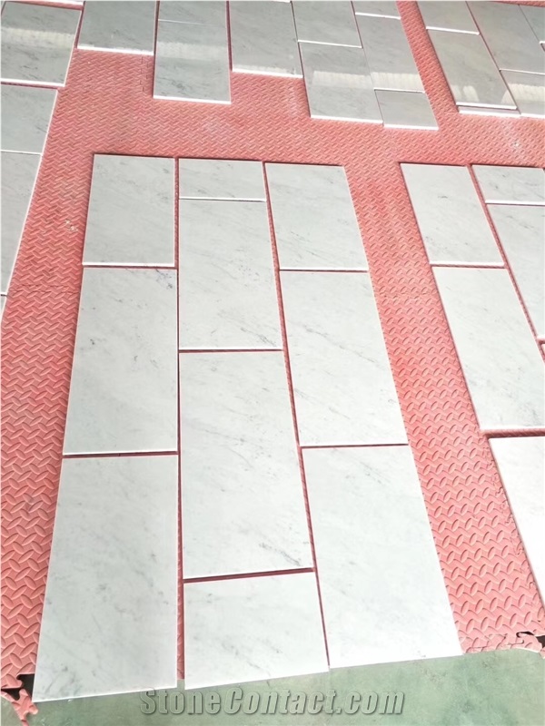 Honed Carrara White Marble Subway Tiles