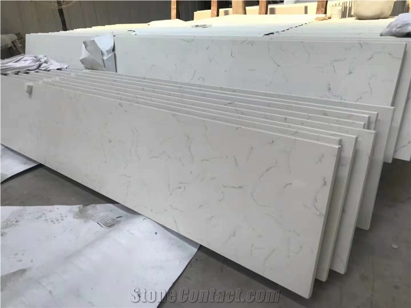 White Artificial Stone Bathroom Vanity Countertops