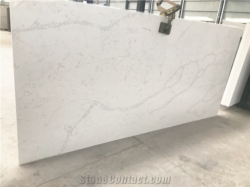 White Color Artificial Stone Slabs Panels Flooring