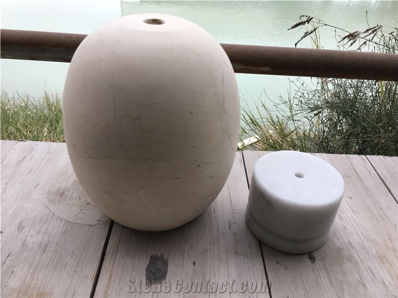 White Marble Stone Home Decor Candle Holders