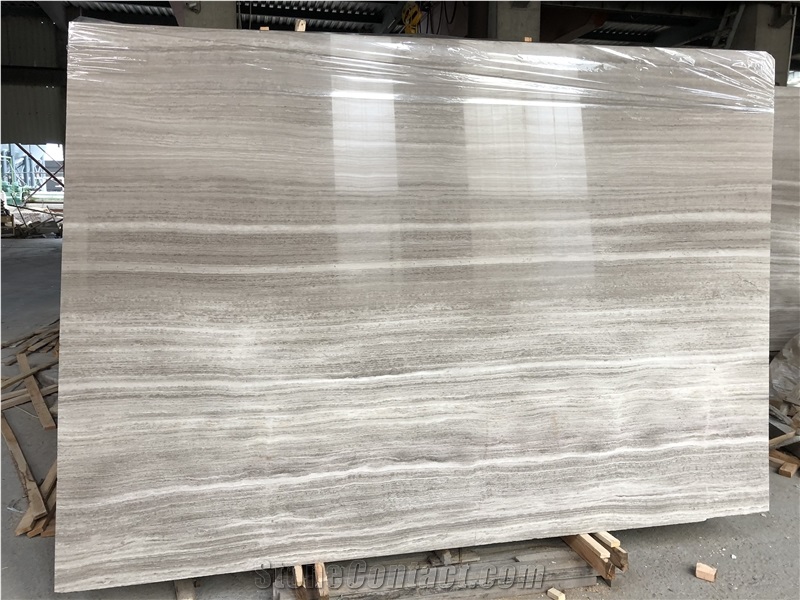 Natural Stone White Wood Grain Marble
