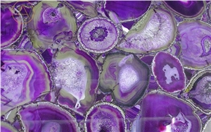 Agate Purple Semi Precious Stone Panels