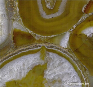 Agate Yellow Nature Polished Floor Wall Panel Slab