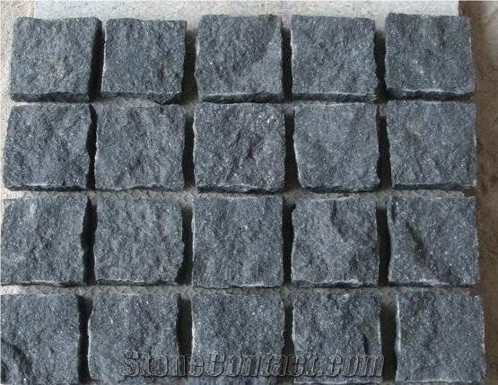 Black Basalt Cobble Stone, Cube Stone, Pavers