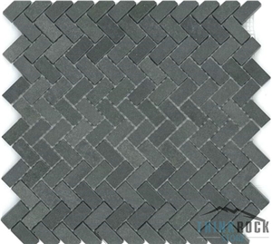 China Black Basalt Mosaic with Mesh Backed Tiles