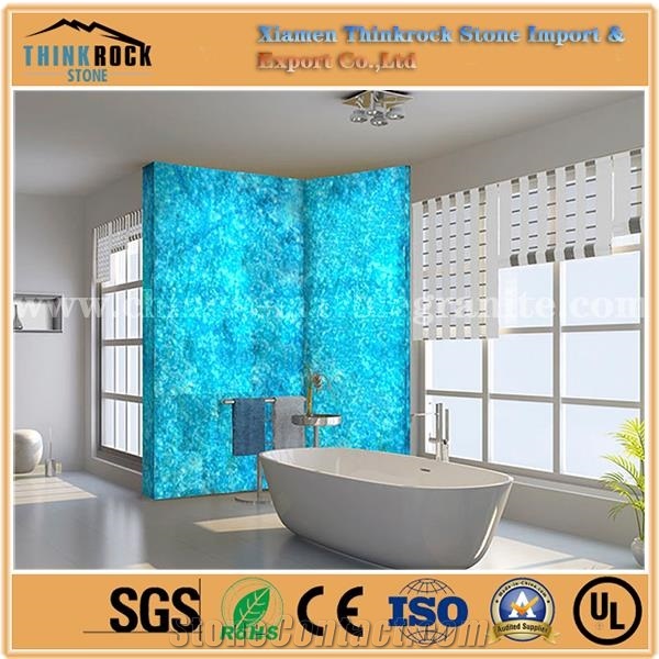 China Cyan Turquoise Agate Stone Tiles Slabs