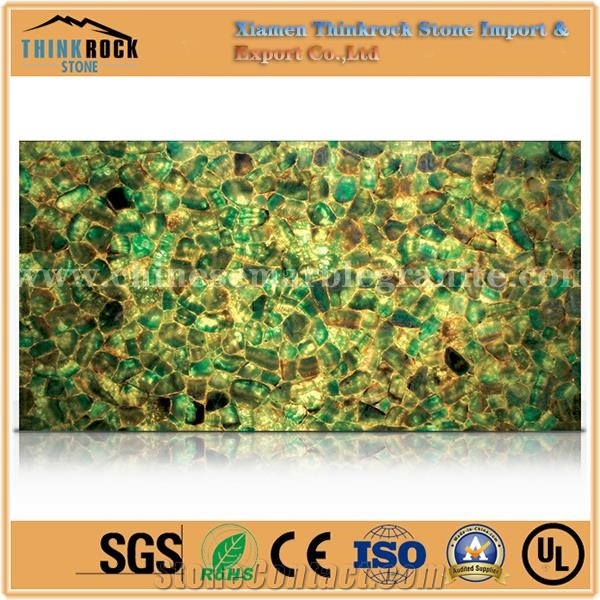 China Green Emerald Fluorite Stone Tiles Slabs