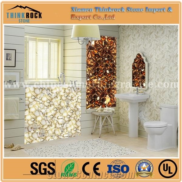 China Natual White Agate Stone Tiles Slabs