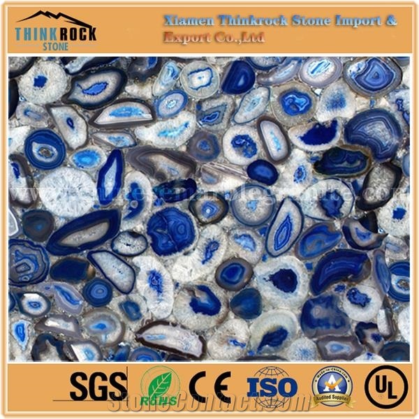 China Natural Beautiful Blue Agate Tiles