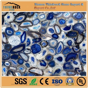 China Natural Beautiful Blue Agate Tiles