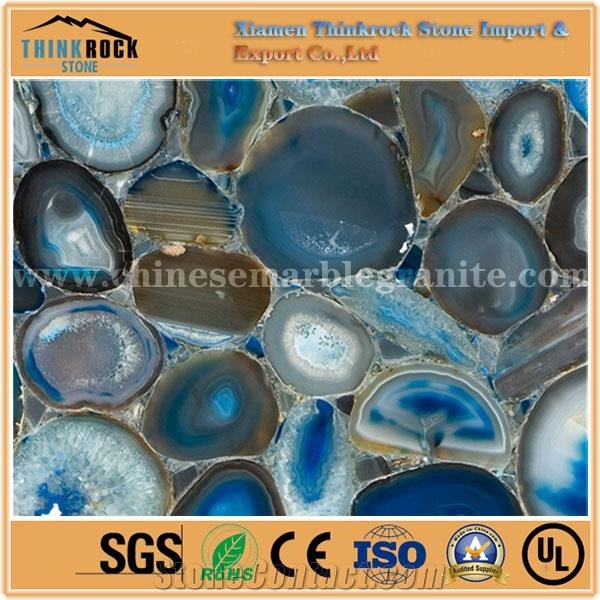 China Natural Beautiful Blue Agate Tiles Slabs