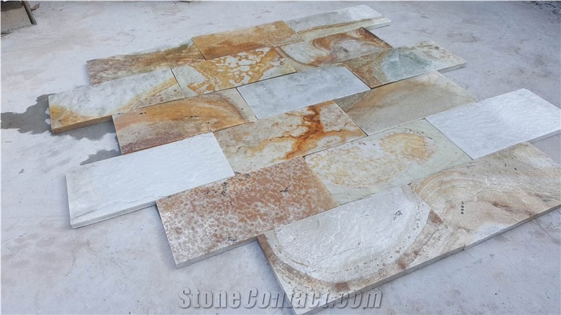 China Rusty Quartzite Thin Cultured Stone Veneer Tile
