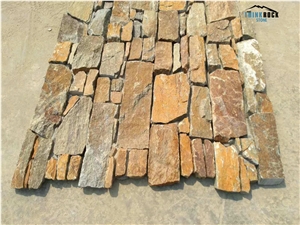 China Rusty Yellow Slate Faux Stone Veneer Panels