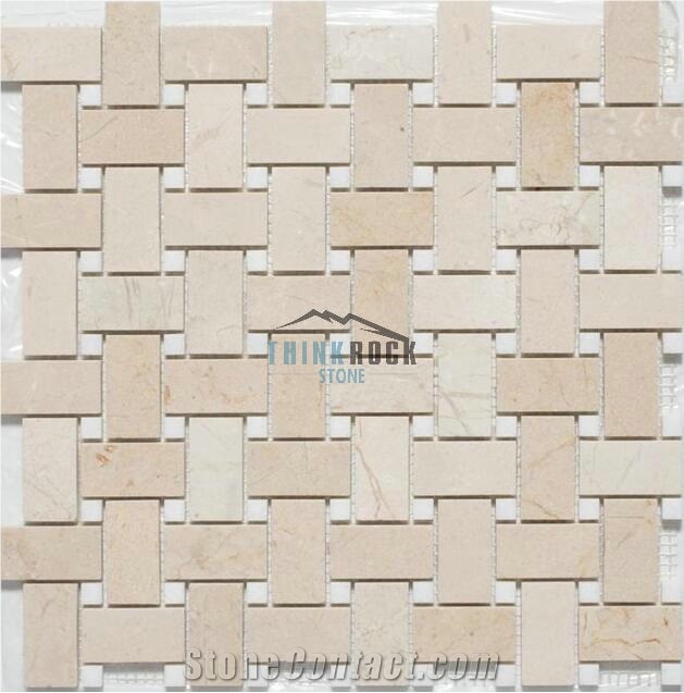 Cream Marfil Beige Marble Mosaic Pattern Tiles