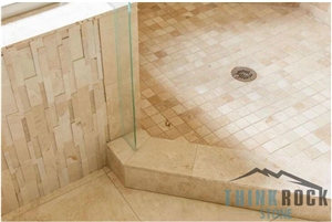 Cream Travertine Mosaic Tile for Bathroom Flooring