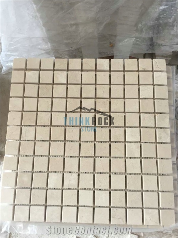 Crema Marfil Marble Mini Brick Mosaic Tiles