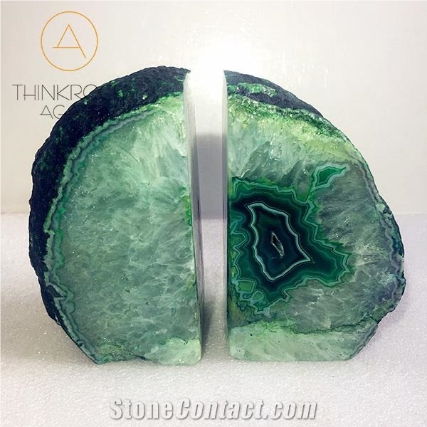Crystal Green Agate, Semi-Precious Stone Bookends