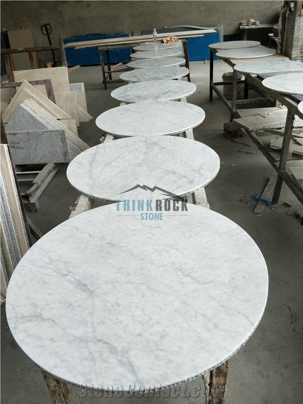 Lightweight Honeycomb Carrara Marble Round Tables