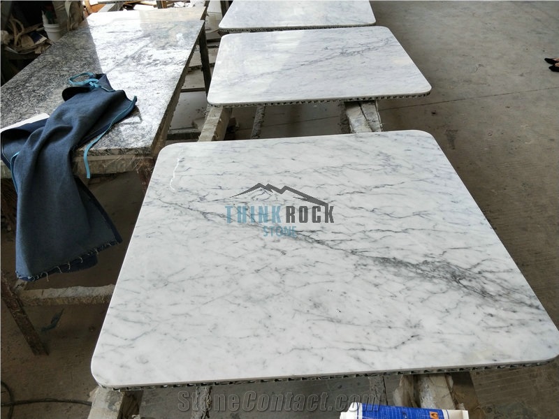 Lightweight Honeycomb Carrara Marble Square Tables