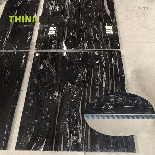 Lightweight Silver Dragon Black Marble Wall Tile