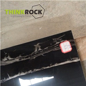 Lightweight Silver Dragon Black Marble Wall Tile